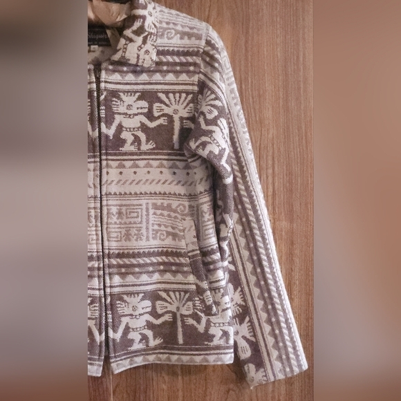 Vintage Alpaca Wool Unique Brown and Cream Jacket XS Bohochic Unique - Picture 6 of 8